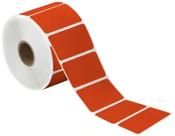 2.25" x 1.25" Red Direct Thermal Labels