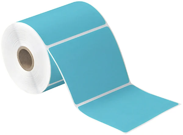 4x4 Blue Direct Thermal Labels
