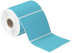 4" x 4" Blue Direct Thermal Labels