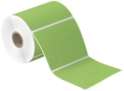 4" x 4" Green Direct Thermal Labels