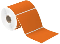 4" x 4" Orange Direct Thermal Labels