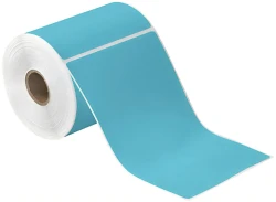 4" x 6.5" Blue Direct Thermal Labels
