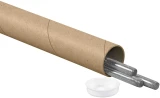 1 1/2 x 12 Round Cardboard Mailing Tubes and End Caps Containing Steel Rods