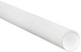 1 1/2 x 12 White Round Cardboard Mailing Tubes and End Caps