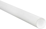 1.5x18 White Round Cardboard Mailing Tubes and End Caps