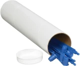 2 x 6 White Round Cardboard Mailing Tubes and End Caps
