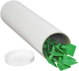 2x20 White Round Cardboard Mailing Tubes and End Caps with Plastic Green Product