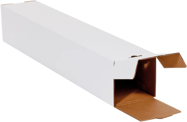 3 x 3 x 30 White Square Mailing Tubes - 25pk