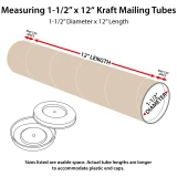 How to measure 1 1/2 x 12 Round Kraft Cardboard Mailing Tubes and End Caps