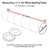 How to mneasure 1.5x18 White Round Cardboard Mailing Tubes and End Caps