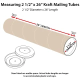 How to measure 2.5x26 Round Cardboard Mailing Tubes and End Caps