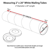 How to measure 2x20 White Round Cardboard Mailing Tubes and End Caps