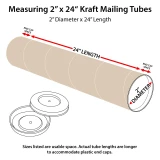 2x24 Round Cardboard Mailing Tubes and End Caps