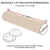 How to measure 3x42 Heavy Duty Round Cardboard Mailing Tubes and End Caps