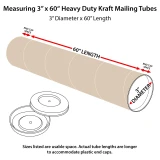 How to measure 3x60 Heavy Duty Round Cardboard Mailing Tubes and End Caps