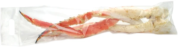 7 x 25 Zip Locking Crab Leg Bag with Die Cut Handle