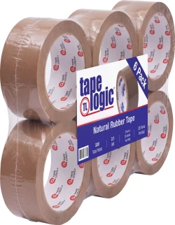 2" x 55 yds Tan PVC Natural Rubber - 6/Pack
