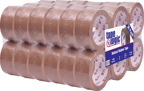 36 Case Pack of Tan 2 x 110 yds 2.1 mil PVC Natural Rubber Tape