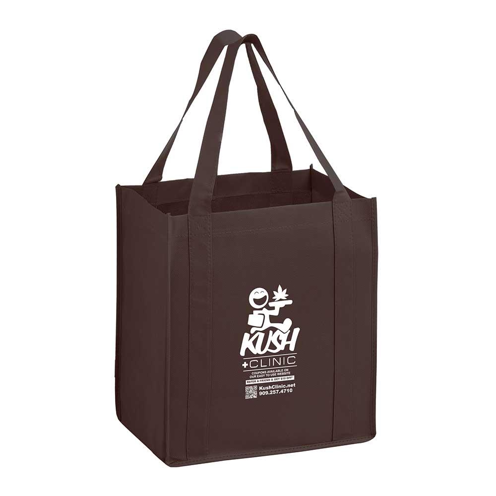 13 X 10 X 15 10 Chocolate Brown Heavy Duty Grocery Tote 