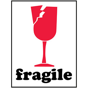 Fragile (broken wine glass) - International Safe Handling Label