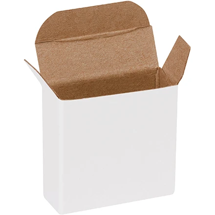 9/16 x 1 5/8 x 1 5/8 White Reverse Tuck Mailers