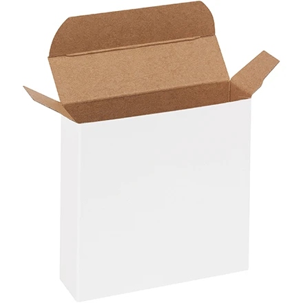 1 x 3 5/8 x 3 5/8 White Reverse Tuck Mailers