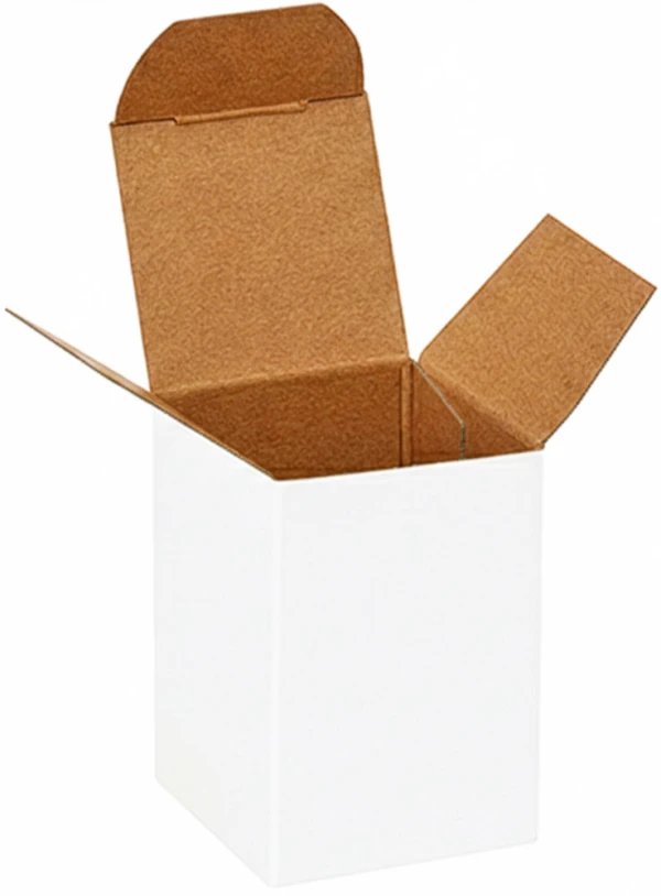 1 1/2 x 1 1/2 x 2 1/4 White Reverse Tuck Mailers