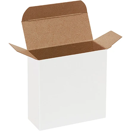 White Reverse Tuck Folding Carton - 4 x 1 5/8 x 4