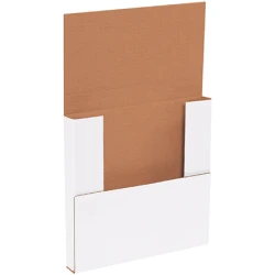 10.25" x 10.25 x 1" White Corrugated Bookfold Mailer