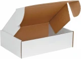 11.75 x 10.75 x 2.25  White Cardboard Literature Mailers Open