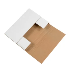 12 1/8" x 9 1/8" x 2" White Corrugated Bookfold Mailer - 1/2", 1", 1-1/2"
