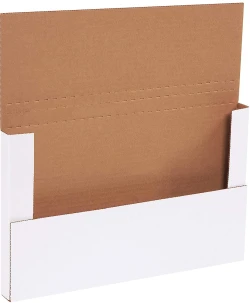 14 1/8" x 8 5/8" x 1" White Corrugated Bookfolds
