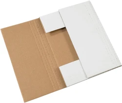 17 1/8" x 14" 1/8" x 2" White Corrugated Bookfolds