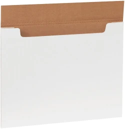 20" x 16" x 0.25" Jumbo White Fold-Over Mailers