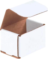 3x2x2 White Cardboard Box Mailers Open