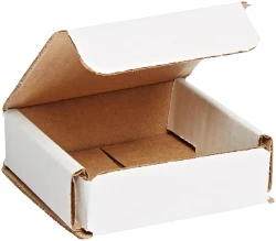 3" x 3" x 1" White Corrugated Mailers