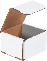 3x3x2 White Cardboard Box Mailers Open
