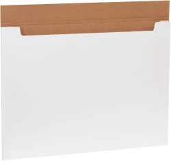 30" x 22.5" x 0.25" Jumbo White Fold-Over Mailers