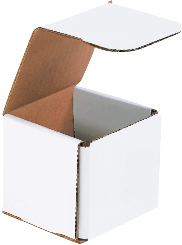 3x3x3 white corrugated mailers