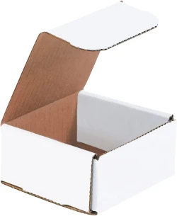 4" x 4" x 2" White Corrugated Mailers