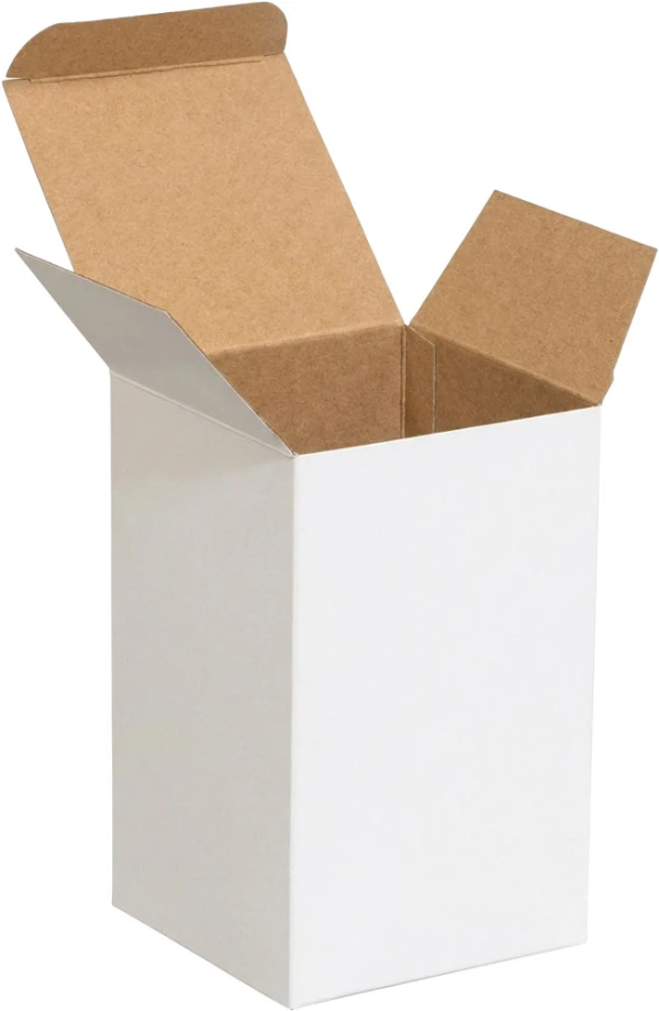 White Reverse Tuck Folding Mailers - 4 x 4 x 6