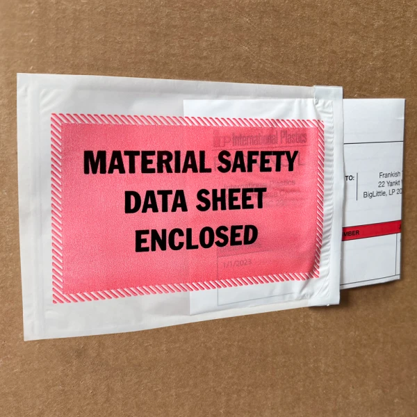 4.5 x 6 Material Safety Data Sheet Enclosed Side Loading Packing
