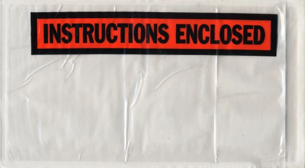 Side Loading 5.5x10 Packing List Envelope Instructions Enclosed