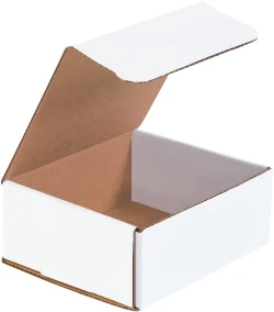 6.1875" x 5.375" x 2.5" White Corrugated Mailers