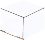 6.5 x 4.5 x 2.5 White Cardboard Box Mailers Securely Closed