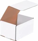 6.5 x 4.875 x 3.75 White Cardboard Box Mailers Closed