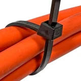 8 inch Nylon Black Zip Ties- 50 pound tensile strength Securing Orange Cables