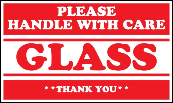 Glass Handle With Care - Shipping and Handling Labels
