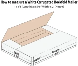 how to measure 11 1/8 inch x 8 5/8 inch x 2 inch White Corrugated Bookfold Mailer - 1/2 inch, 1 inch, 1-1/2 inch