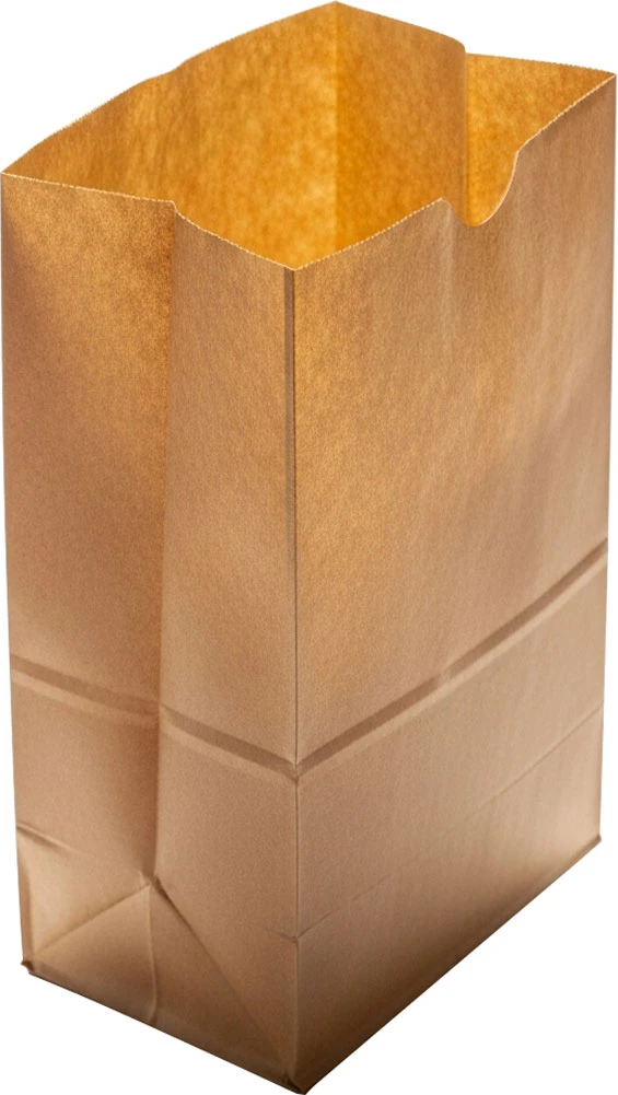 6.125x4.125 x 12.4375 #8 Kraft Paper Grocery Bags - 100% FSC Recycled Paper